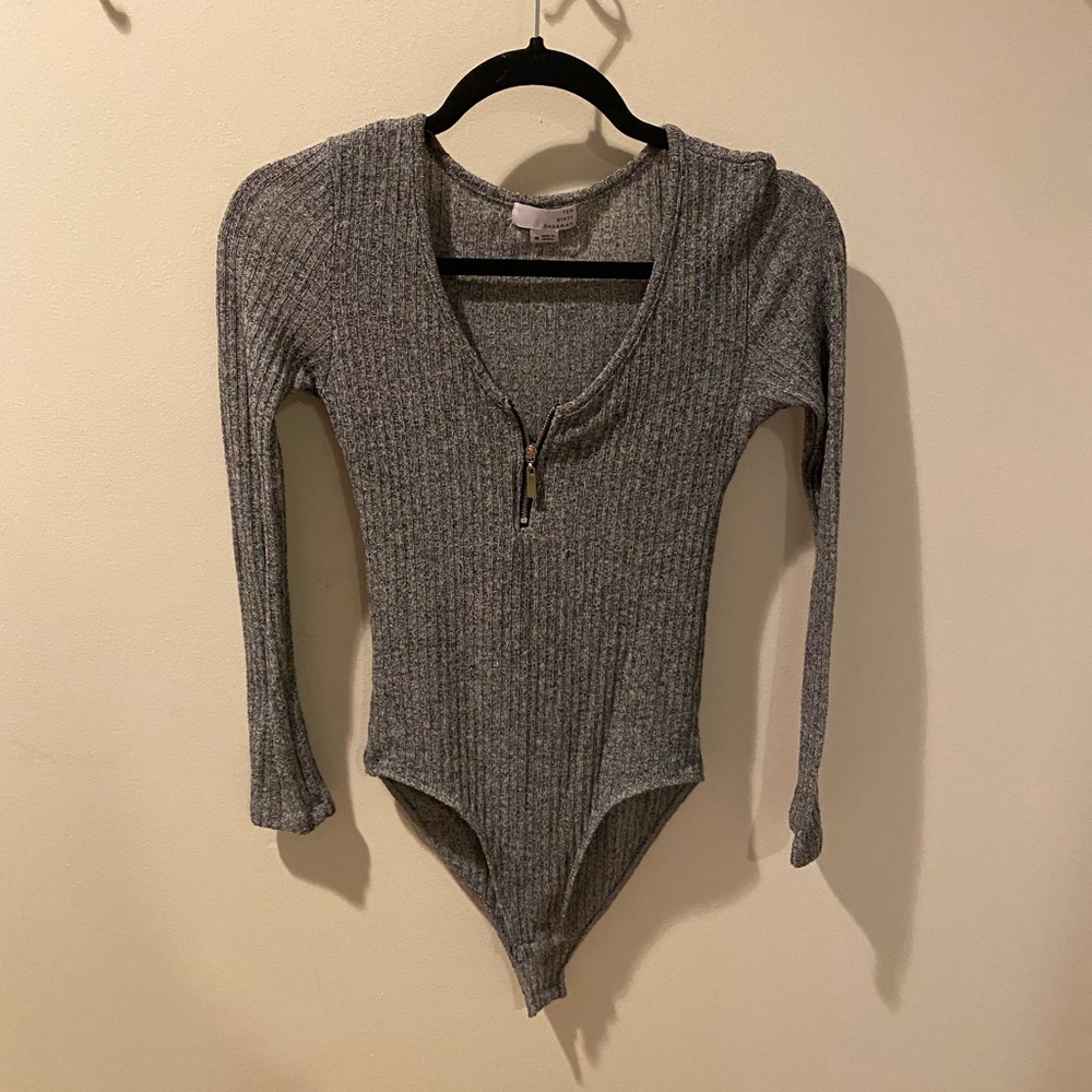 Ten Sixty Sherman Gray Sweater Bodysuit Medium